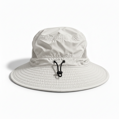 The Canopy bucket hat rear drawcord adjustment, Clear Sky colourway