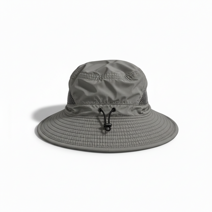 The Canopy bucket hat rear drawcord adjustment, Dusky Sky colourway