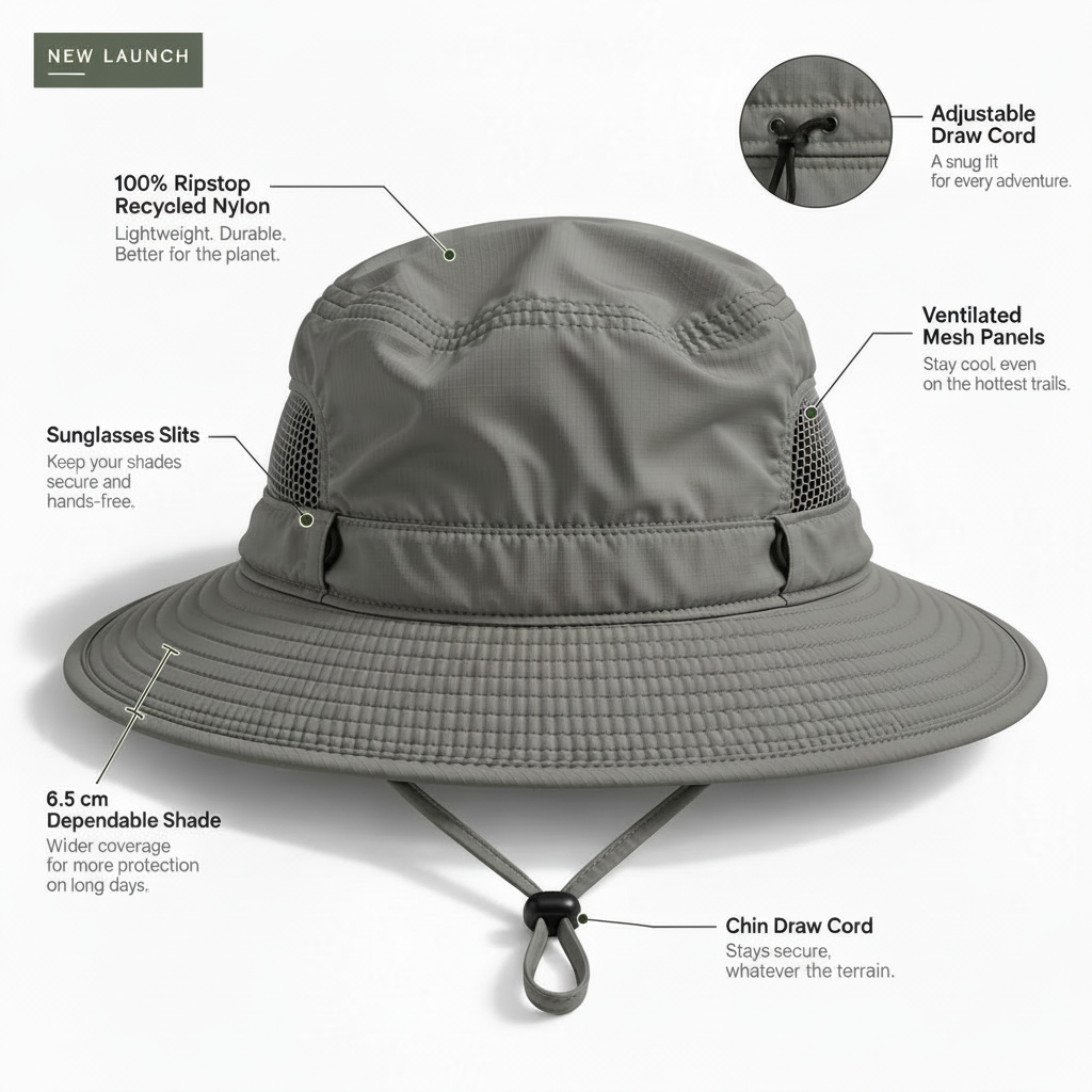 The Canopy bucket hat, Dusky Sky colourway