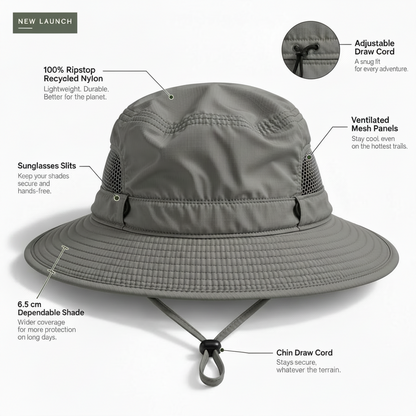 The Canopy bucket hat, Dusky Sky colourway