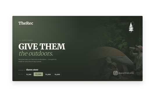 Gift Card - For UPF 50+ Outdoor Gear, Caps & Windbreaker